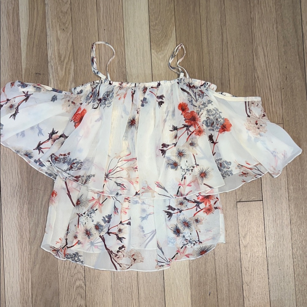 Bishop + Young floral tiered or ruffled top